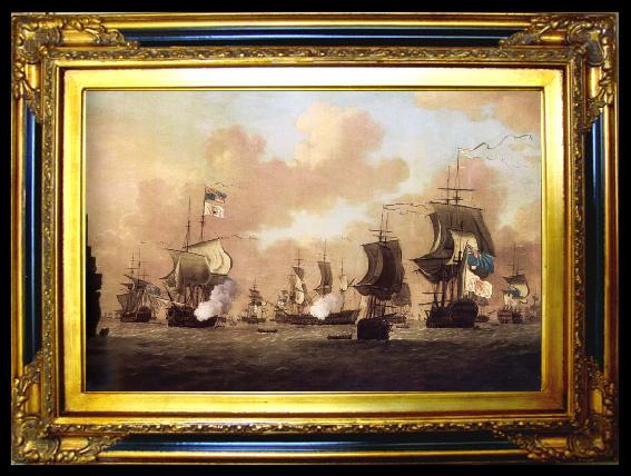 framed  Monamy, Peter The Surrender of the Spanish Fleet to the British at Havana, Ta015-2